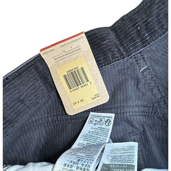 Levi's Women's LOW PRO Mid Rise Straight Leg Corduroy Pants Size 29x30 Black - Picture 3 of 9